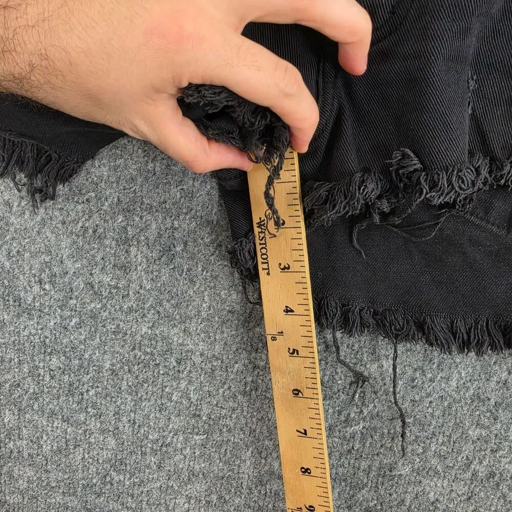 One Teaspoon Shorts 22 XXS Bonitas Low Waist Black Distressed Cut Off Summer